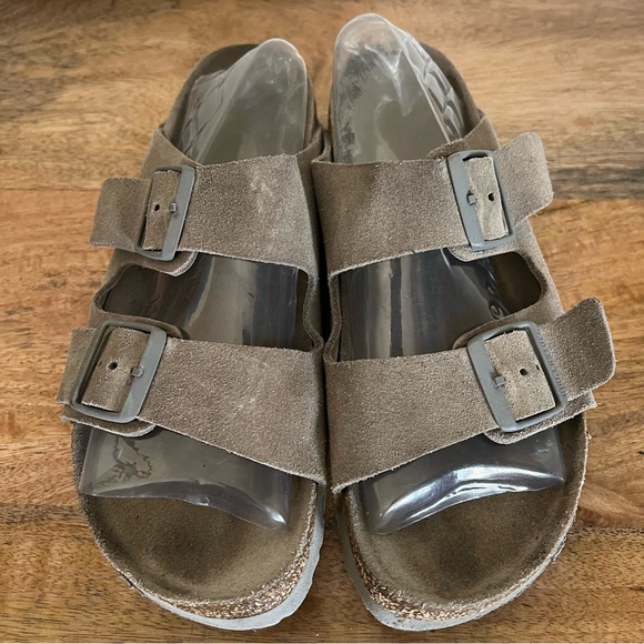 Birkenstock Suede Sandals in Taupe main image 5
